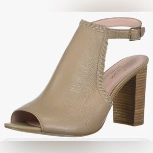 Kate Spade New York Light Taupe Open Toe Chunky Heel Slingback Shoes